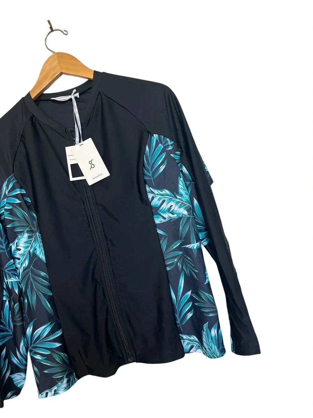 Jasambac NWT Women’s Size Large Full Zip Rash Guard Swim